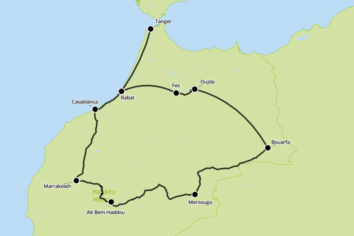 Marokko - Königsstädte, Wüste und Altasgebirge - Zug- und Busrundreise